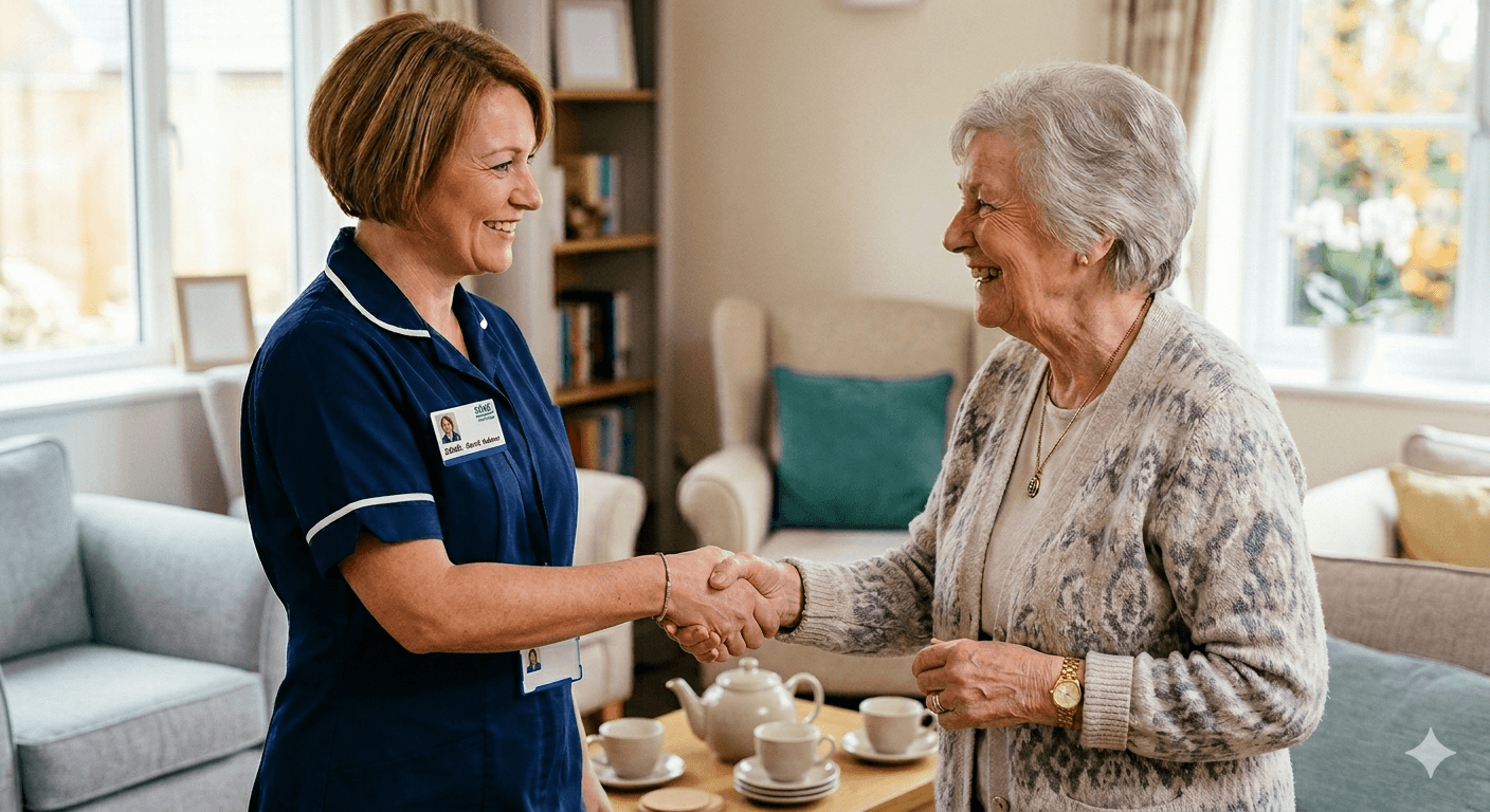 Compassionate care and handshake